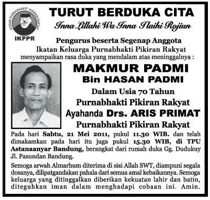 #RIP – Bapak Makmur Padmi  - Info Meninggal Dunia